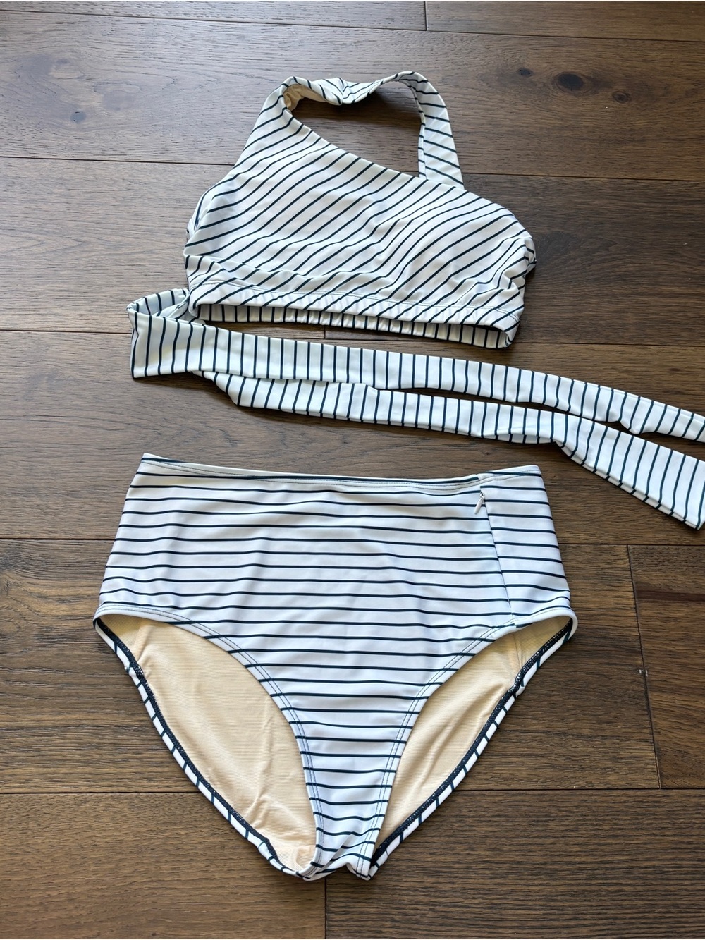 Nani Swimwear Striped Crop Top Bikini Set Women's Size XS/S Beachy Sporty